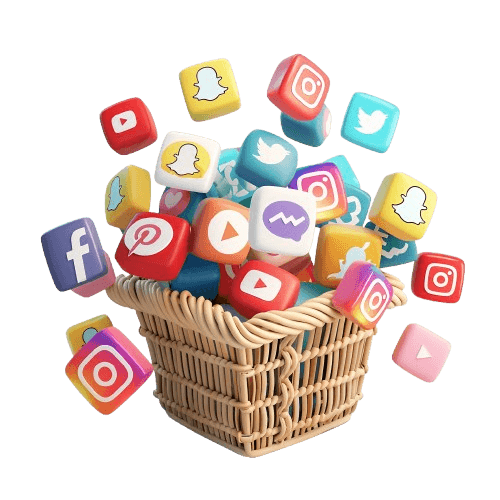 Social media platforms in a basket - manage all your content